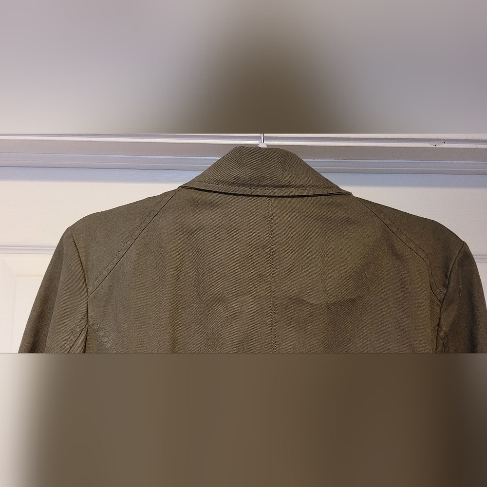 Kenneth Cole Reaction $248 Women's Army Green Full Zip Lined Button Up Coat Lrg. - Picture 7 of 12
